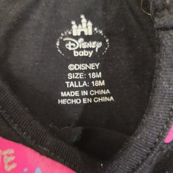🏷 3/$15 or 5/$20 Disney baby girl Minnie Mouse black & pink long sleeve top 18M - Picture 3 of 5